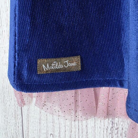 Matilda Jane Heart to Heart Clara Blue Velvet Dress Size 6 NWT - Picture 5 of 7